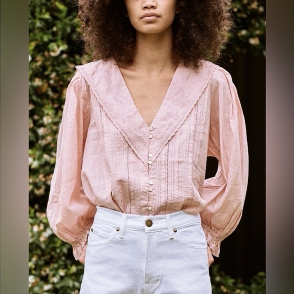 NWT The GREAT. The Hankie‎ Top in Carnation Pink Size 2